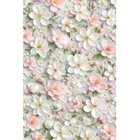 Плащівка БОСТОН принт БІЛІ КВІТИ 