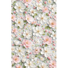 Плащівка БОСТОН принт БІЛІ КВІТИ 