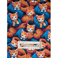 Плащівка БОСТОн принт КОТЯТА та НИТКИ
