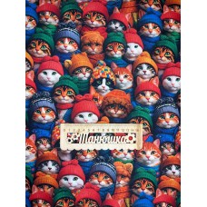 Плащівка БОСТОН принт КОТИ у ШАПКАХ