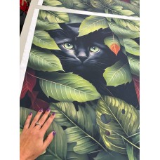 ПлаЩівка МАРАТОН Купон Кіт чорний в листях (висота 75 см, ширина 47 см)