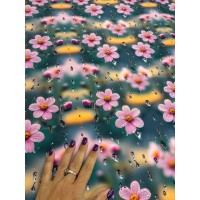 Плащівка маратон принт "Краплі та квіти"